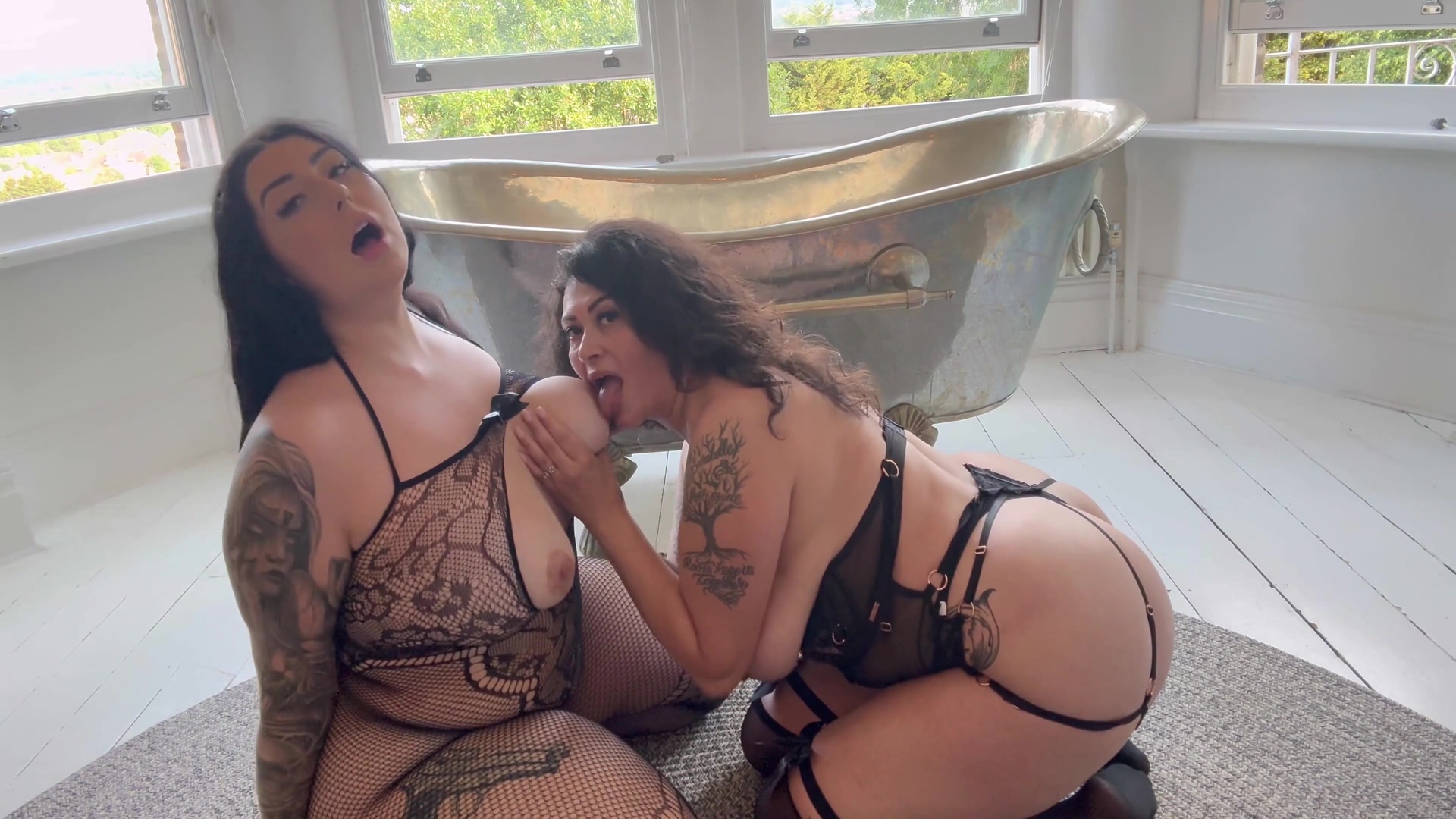 Curvy Bruna Vs Steamy Latina Hina: A Busty Showdown in the Bedroom