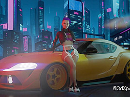 Passionate street girl seduces in the vibrant neon room, revealing her luscious curves and insatiable desires.