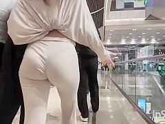 Amateur beauty with curvy companion sneak peeks in secret UK footage