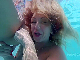 Her New Toyboy Pounds Her Ass while She Tucks On A Mouthful Of Air Below The Waves