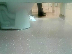 Her unstoppable belly explosion catches him off guard in the restaurant bathroom