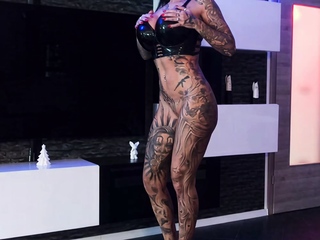 German tattooed amateur MILF slut soaks cock with her dripping pussy